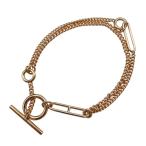 エルメス HERMES シェーヌダンクルエシャペブレス ピンクゴールド Au750 ジュエリー 中古