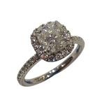 ハリーウィンストン HARRY WINSTON クッションカットマイクロパヴェエンゲージリング プラチナ PT950 ジュエリー 中古