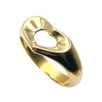 ショッピングハートゴールド ティファニー TIFFANY＆CO オープンハートリング ゴールド Au750 ジュエリー 中古