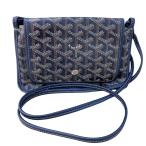 ゴヤール GOYARD プリュメ  ネイビー ゴヤールディンキャンバス ショルダーバッグ レディース 中古