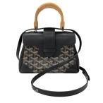 ショッピングゴヤール ゴヤール GOYARD サイゴンミニ ハンドバッグ ブラック ゴヤールディンキャンバスレザー ハンドバッグ レディース 中古