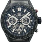 タグ・ホイヤー TAG HEUER カレラ キャリバーホイヤー02 クロノグラフ CBG2A91 ブラック カーボン 腕時計 メンズ 中古