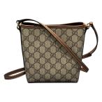 ショッピングgucci グッチ GUCCI GGエンブレム ナノバケットバッグ 847090 ベージュ GGスプリームキャンバス ショルダーバッグ レディース 中古