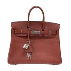 エルメス HERMES バーキン25 □M刻 シエンヌ シルバー金具 エプソン ハンドバッグ レディース 中古