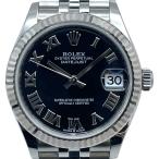 ロレックス ROLEX デイトジャスト 31 278274 ブラック WG/SS 腕時計 ユニセックス 中古