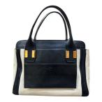 ショッピングchloe クロエ Chloe アリス クリーム/ブラック レザー トートバッグ レディース 中古