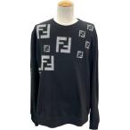 フェンディ FENDI FFロゴワッペンスウェットシャツ FY0178 ブラック コットン スウェット メンズ 中古