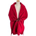 エルメス HERMES レザーベルト付カシミヤケープ レッド カシミヤ その他アウター レディース 中古