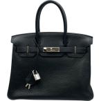 ショッピング2009年 エルメス HERMES バーキン30 □M刻　(2009年製) ブラック　シルバー金具 トリヨンクレマンス  ハンドバッグ レディース 中古