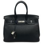 エルメス HERMES バーキン35 □Q刻 ブラック SV金具 トゴ ハンドバッグ レディース 中古