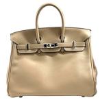 エルメス HERMES バーキン25 X刻印 エトゥープ スイフト ハンドバッグ レディース 中古