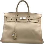 エルメス HERMES バーキン40 □E刻印　（2001年製造） ベージュ　イルバー金具 トリヨンクレマンス ハンドバッグ レディース 中古