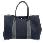 エルメス HERMES ガーデンパーティPM ブラック　シルバー金具 トワル・ブッフル トートバッグ レディース 中古