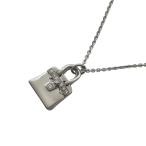 エルメス HERMES バーキンアミュレット ネックレス ホワイトゴールド Au750 ダイヤモンド ジュエリー 中古
