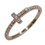 ティファニー TIFFANY＆CO Tワイヤーダイヤリング ピンクゴールド Au750 ジュエリー 中古