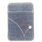 エルメス HERMES エマン・ルボン　カードケース ブルー・インディゴ・ホワイト デニム カードケース ユニセックス 中古