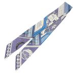 エルメス HERMES ツイリー Objects de Curiosite ブルー シルク スカーフ レディース 中古