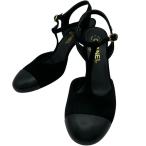 シャネル CHANEL ストラップヒールサンダル G39402 ブラック スウェード サンダル レディース 中古