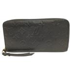 ルイ・ヴィトン LOUIS VUITTON ジッピー・ウォレット M61864 ブラック ゴールド金具 モノグラム・アンプラント 長財布 ユニセックス 中古