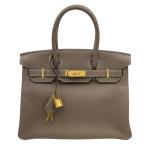 エルメス HERMES バーキン30 A刻 エトゥープ/ゴールド金具 トゴ ハンドバッグ レディース 中古