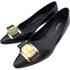 サルヴァトーレ・フェラガモ Salvatore Ferragamo ZELMA40 ヴァラリボンパンプス 0768707 ブラック レザー パンプス レディース 中古