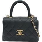 シャネル CHANEL ココハンドル エクストラミニ AP4244 ブラック ゴールド金具 キャビアスキン ショルダーバッグ レディース 中古