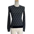 フェンディ FENDI FF総柄ニットセーター F2Y703 グレー レーヨン セーター レディース 中古