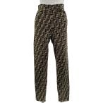 ショッピングフェンディ フェンディ FENDI FF総柄コットンパンツ FR6194 ブラウン コットン パンツ レディース 中古