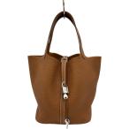 エルメス HERMES ピコタンロック MM K刻 ゴールド シルバー金具 トリヨン トートバッグ レディース 中古