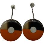 エルメス HERMES ピアス オレンジ/ブラウン バッファローホーン アクセサリー 中古