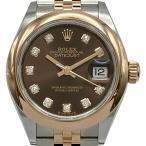 ロレックス ROLEX デイトジャスト28 279161G チョコ ピンクゴールド/ステンレススチール 腕時計 レディース 中古
