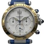 カルティエ Cartier パシャ クロノグラフ 38mm W3103655 ホワイト ゴールド/ステンレススチール  腕時計 メンズ 中古