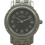 エルメス HERMES クリッパー CL4.210 ブラック ステンレススチール 腕時計 レディース 中古