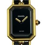 シャネル CHANEL プルミエール L H0001 ブラック ゴールドメッキ 腕時計 レディース 中古