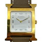 エルメス HERMES Hウォッチ HH1.510 ホワイト ステンレススチール/ゴールドメッキ 腕時計 レディース 中古