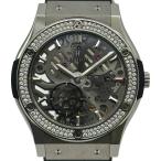 ウブロ HUBLOT クラシックフュージョン クラシコ ウルトラシン チタニウム ダイヤ 545.NX0170.LR.1104 スケルトン  腕時計 メンズ 中古