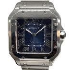 カルティエ Cartier サントス ドゥ カルティエMM WSSA0063 ブルー ステンレススチール 腕時計 メンズ 中古