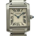 カルティエ Cartier タンクフランセーズ SM W51008Q3 シルバー ステンレススチール 腕時計 レディース 中古