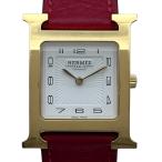 エルメス HERMES Hウオッチ HH1.510 ホワイト ステンレススチール/ゴールドメッキ 腕時計 レディース 中古