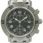 エルメス HERMES クリッパークロノグラフ CL2.310.330/3782 ブラック ステンレススチール 腕時計 レディース 中古