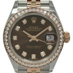 ロレックス ROLEX デイトジャスト28 279381RBR チョコレートブラウン ピンクゴールド/ステンレススチール 腕時計 レディース 中古