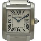 カルティエ Cartier タンク フランセーズ MM W51011Q3 アイボリー ステンレススチール 腕時計 レディース 中古