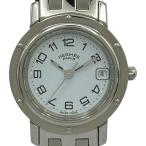 エルメス HERMES クリッパー CL4.210 ホワイト ステンレススチール 腕時計 レディース 中古