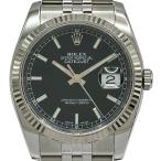 ロレックス ROLEX デイトジャスト36 116234 ブラック ホワイトゴールド/ステンレススチール 腕時計 メンズ 中古