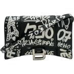  Balenciaga BALENCIAGA Hour стакан Mini ремень сумка 610460 черный / белый кожа сумка-пояс женский б/у 