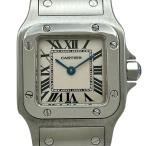 カルティエ Cartier サントスガルベ SM W20056D6 アイボリー ステンレススチール 腕時計 レディース 中古