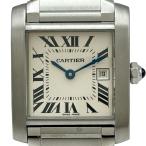 カルティエ Cartier タンクフランセーズ MM W51011Q3 アイボリー ステンレススチール 腕時計 レディース 中古