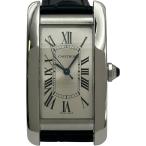 カルティエ Cartier タンクアメリカンMM WSTA0017 ホワイト ステンレススチール 腕時計 ユニセックス 中古
