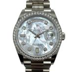 ロレックス ROLEX デイデイト36ホワイトシェル 128349RBR ホワイト ホワイトゴールド 腕時計 メンズ 中古