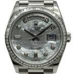 ロレックス ROLEX デイデイト 36 128396TBR ホワイトシェル プラチナ 腕時計 メンズ 中古